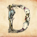 Letter D Print from Joseph Apoux's Erotic Alphabet - 1880