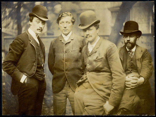 The artists and poets Willem Witsen, Willem Kloos, Hein Boeken and Maurits van der Valk, Joseph Jessurun de Mesquita - 1888