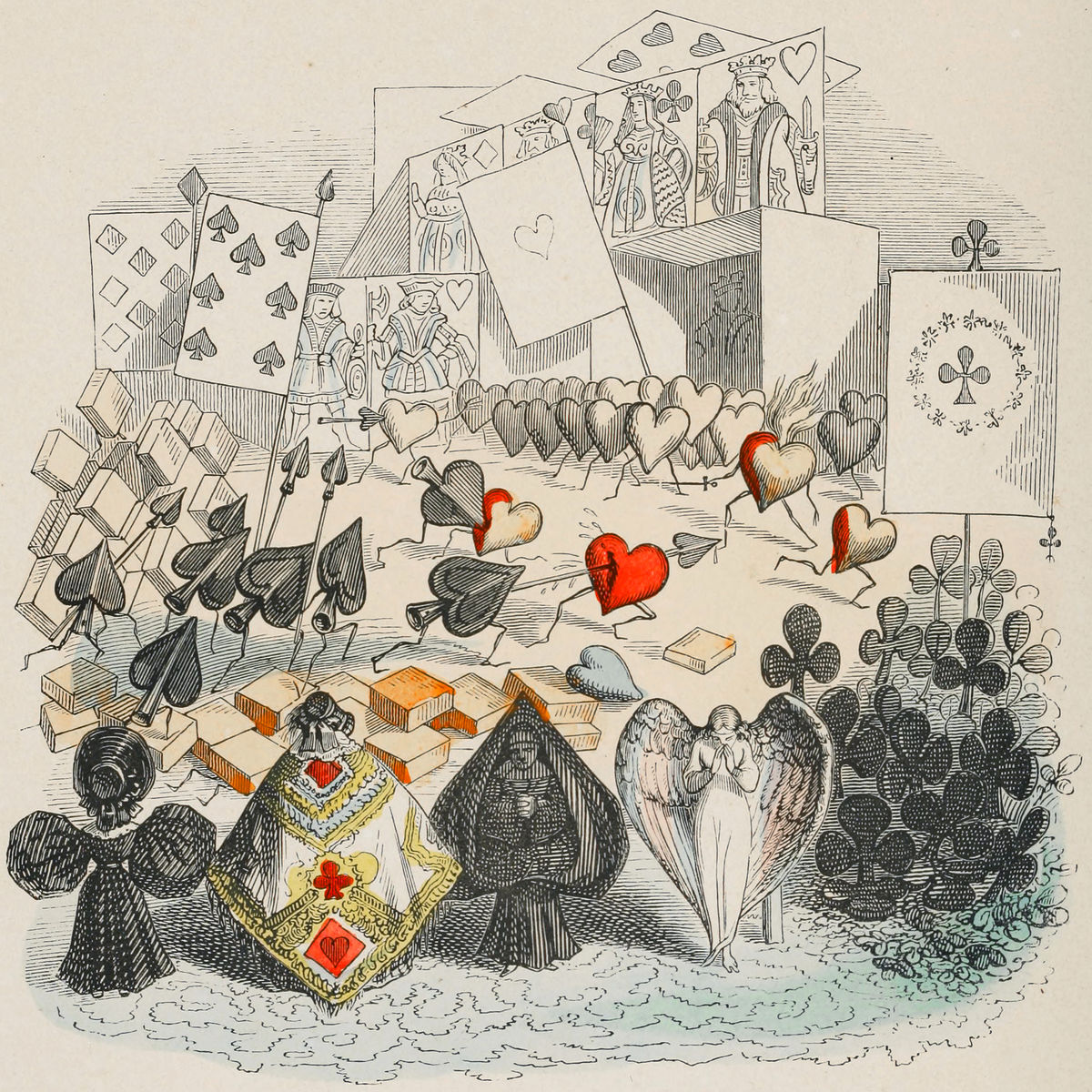 Card Suits  , Illustration from 'Un Autre Monde'
