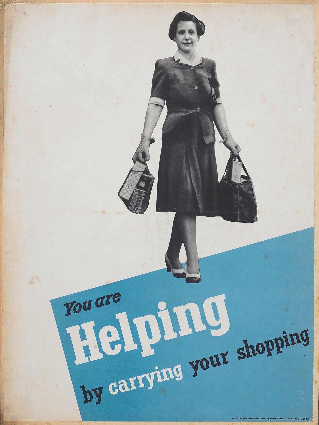 You are helping by carrying your shopping' poster ProductionHenry Hildesley Ltd.; printing firm; Early 1940s