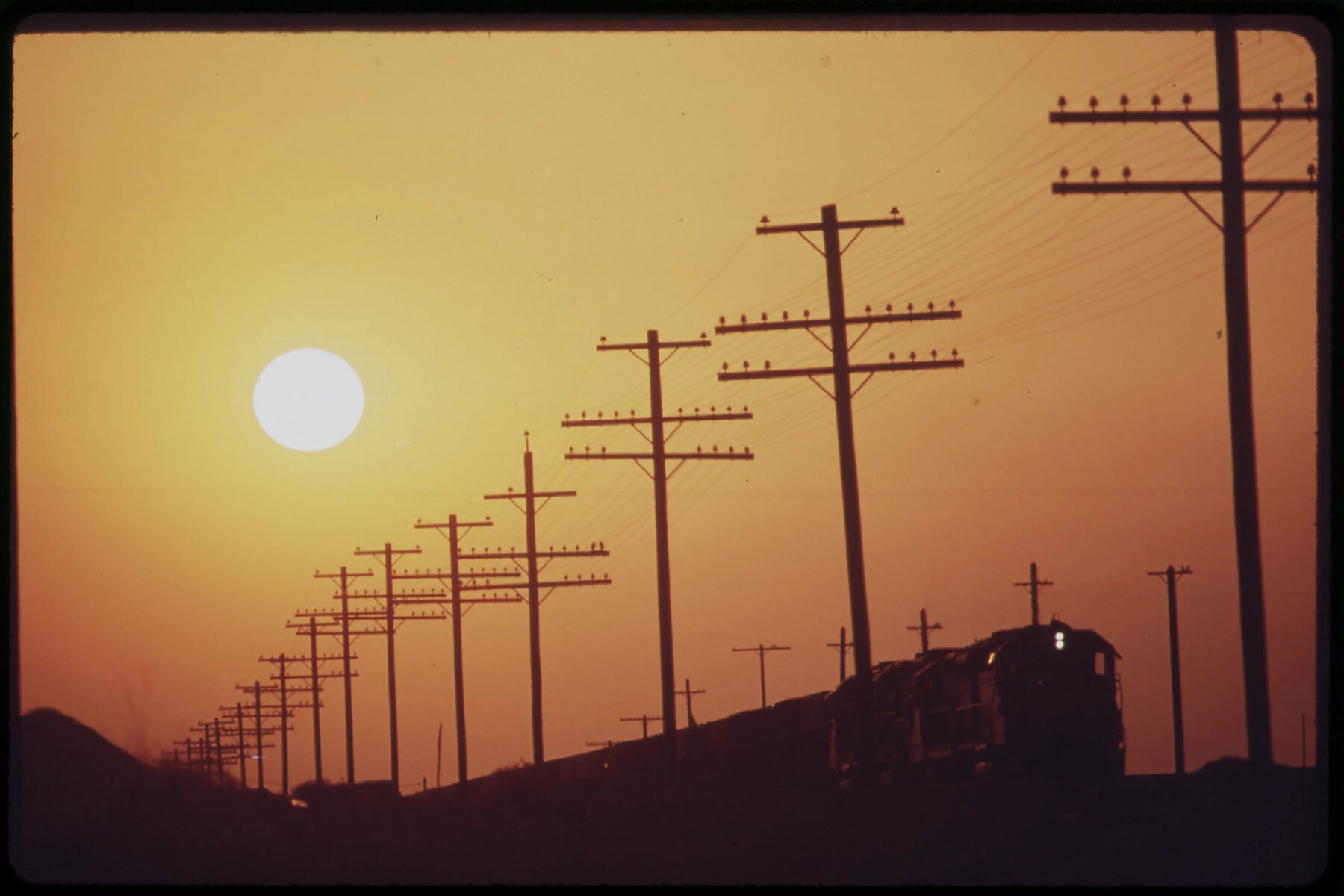 Transmission lines and railroad near Salton Sea - May 1972