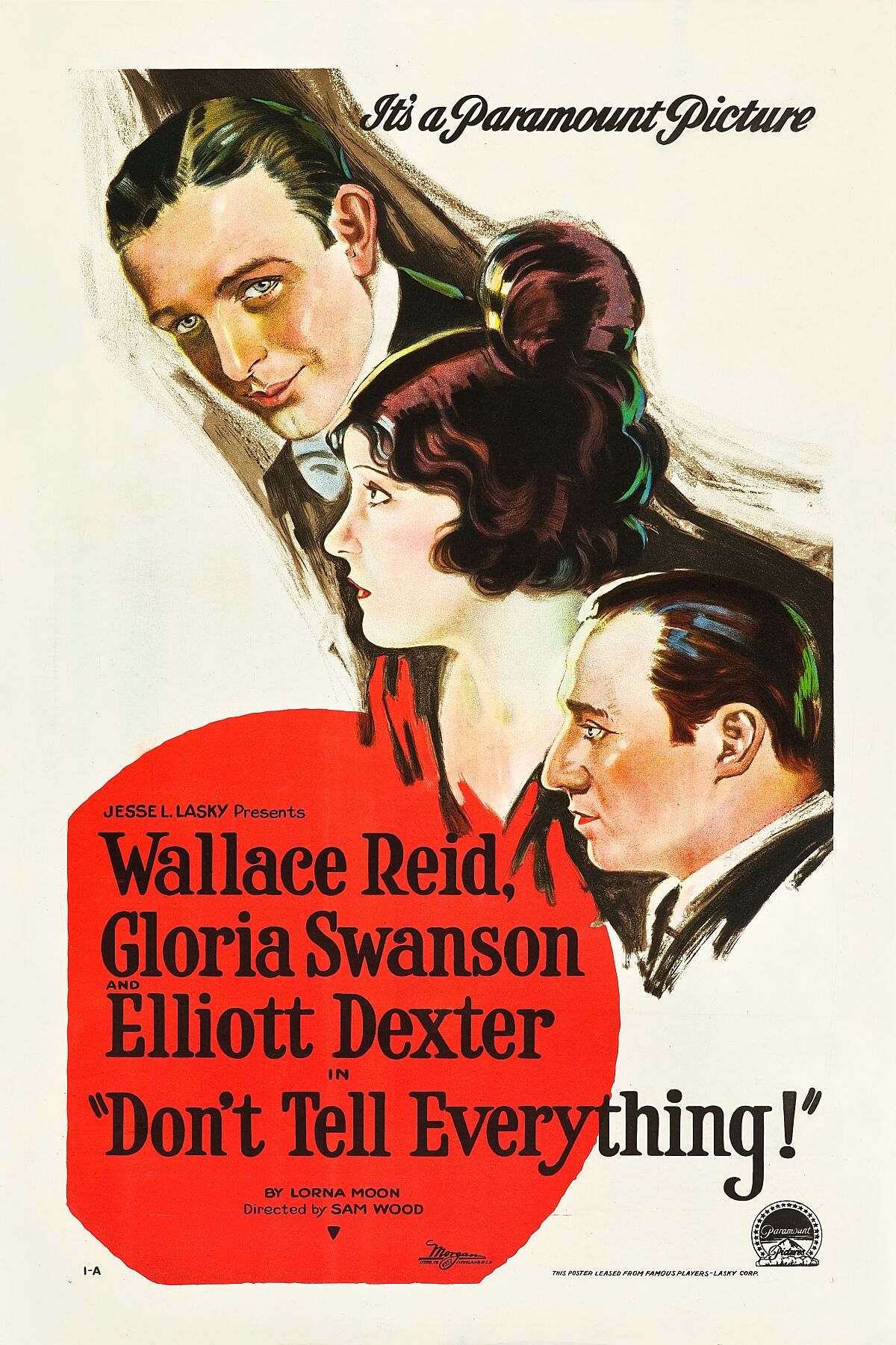 Wallace Reid, Gloria Swanson in Don't Tell Everything  - 1921