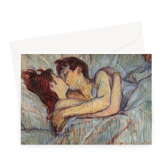 Le Baiser au lit de Toulouse Lautrec, vers 1892 - Carte de vœux