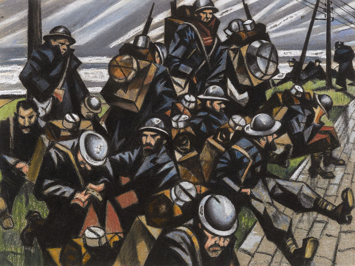 Troops Resting by Christopher Richard Wynne Nevinson - 1916