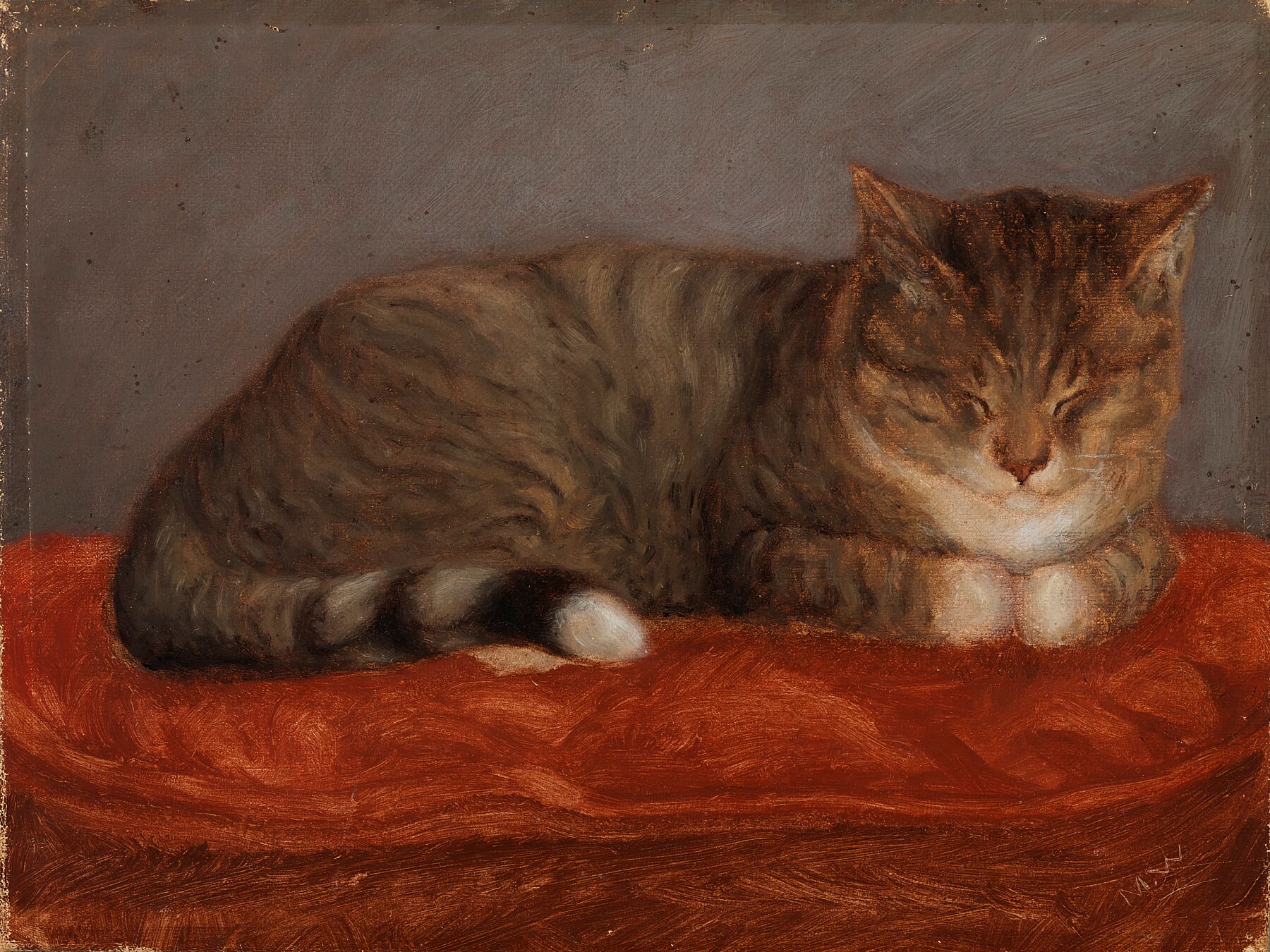 The Recumbent Cat by Maria Wiik - 1872-1873