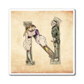 Magnet featuring the letter N from the Erotic Alphabet, 1880, by French artist Joseph Apoux (1846-1910).