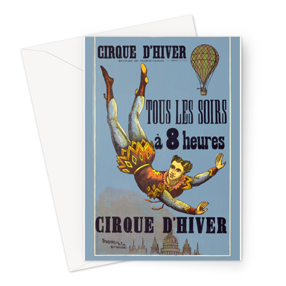 Cirque d'Hiver, Boulevard des Filles-du-Calvaire, Paris, 1880-90 - Carte de vœux