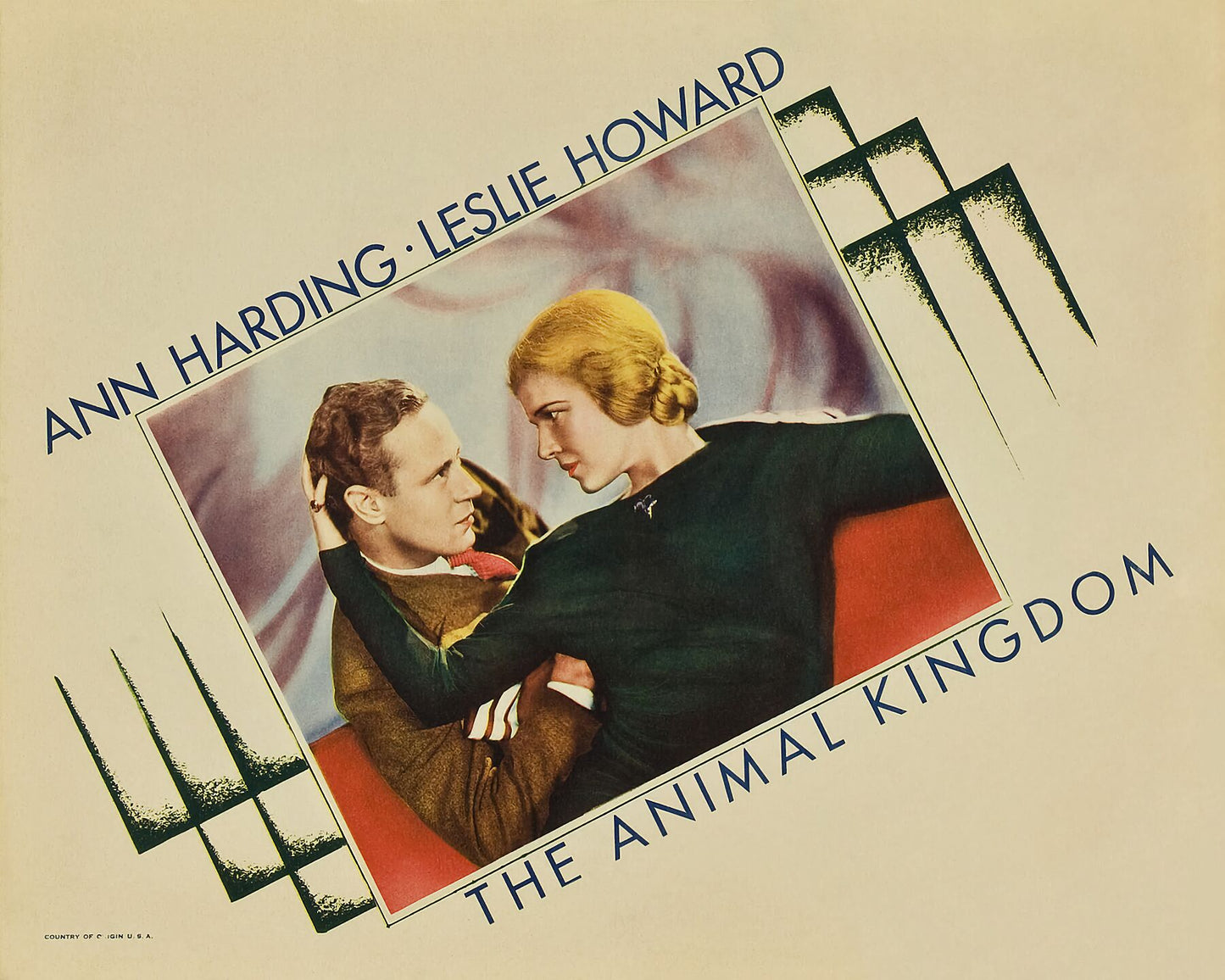 Film poster for the 1932 film The Animal Kingdom