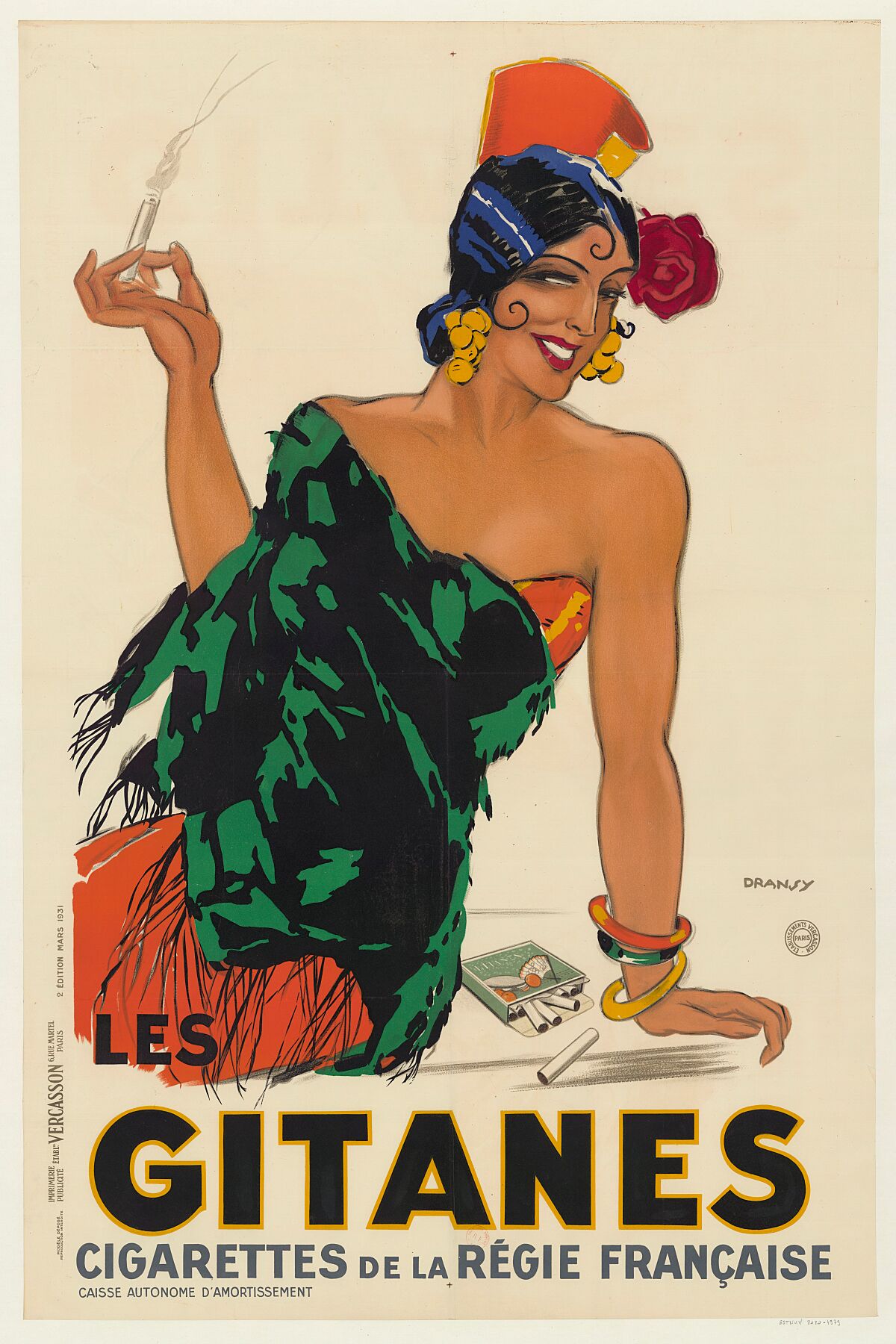 Gitanes, cigarrillos de la Régie française de Dransy - 1931