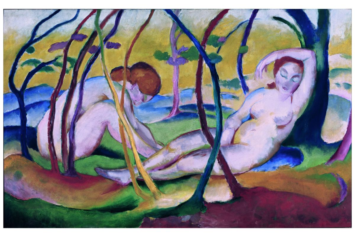 Nudes under Trees by Franz Marc - 1911