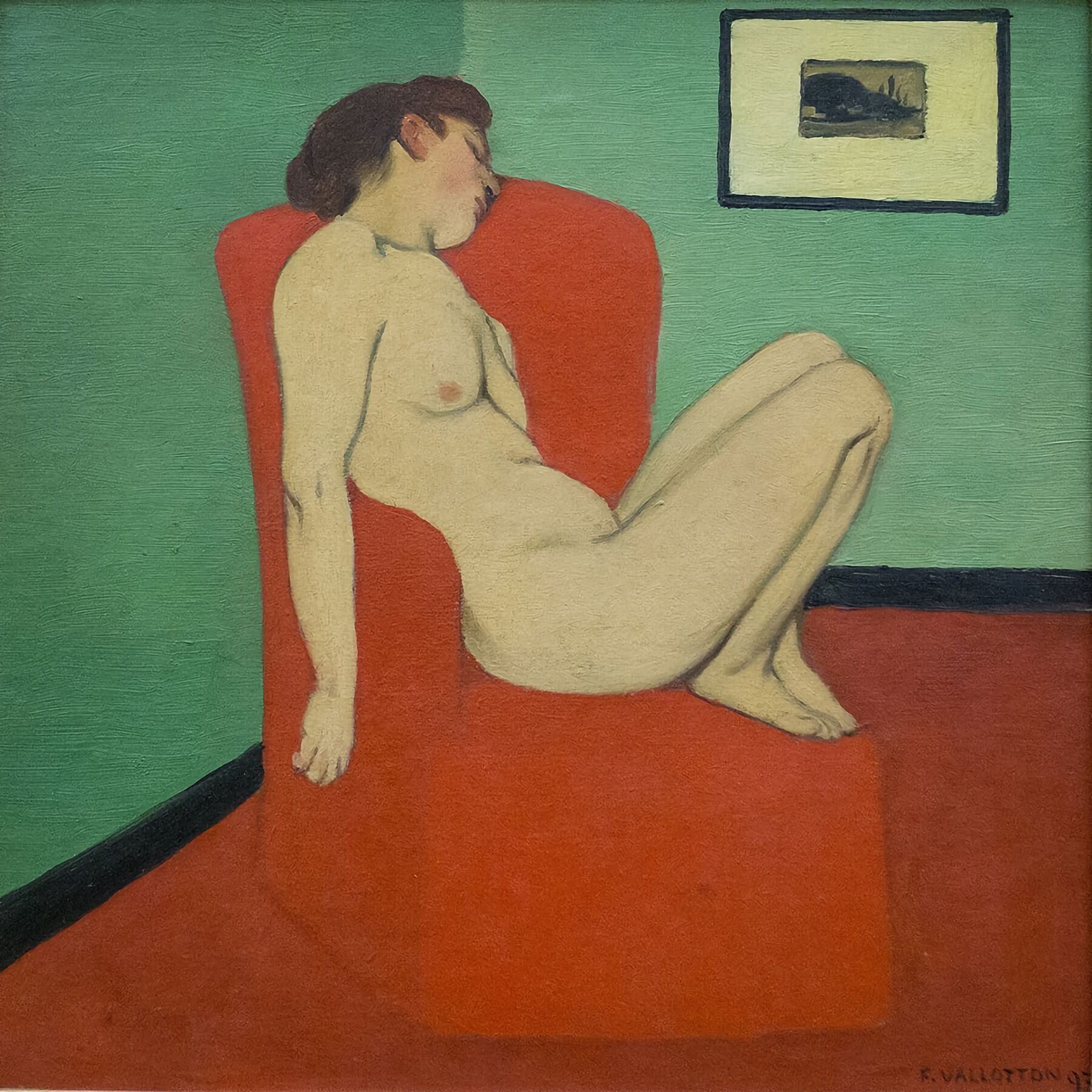 Nude in Red Armchair by Félix Vallotton - 1897