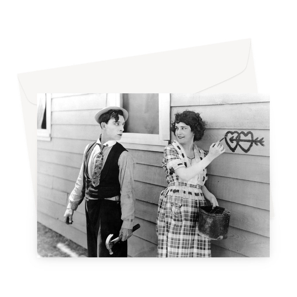 Photographie tirée de "One Week" de Buster Keaton, 1920 - Carte de vœux