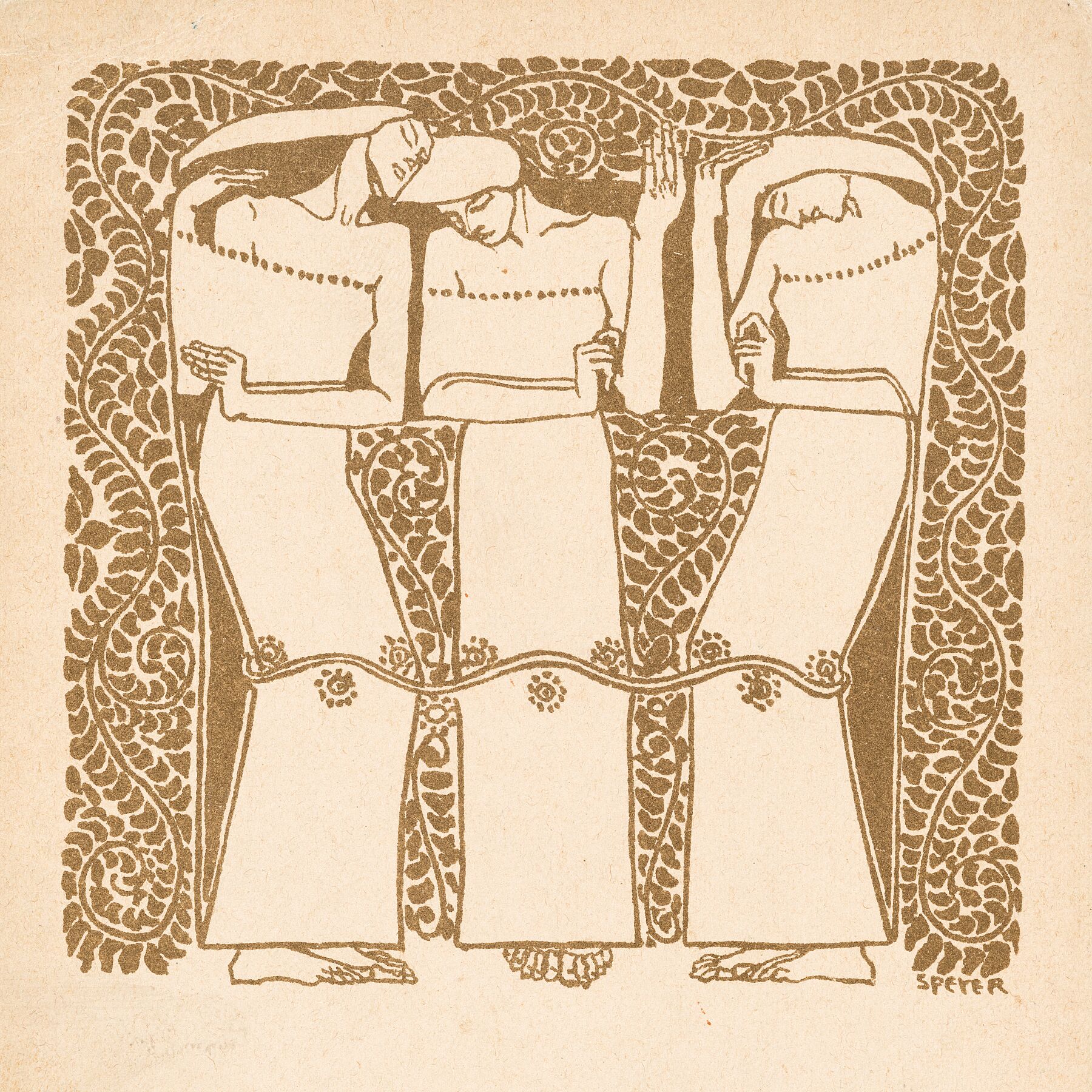 New Year Card for Wiener Werkstätte Nr. 60 by Agnes Speyer - 1907