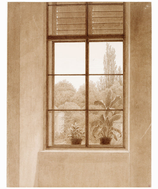 Window Looking Out On the Park by Caspar David Friedrich - c. 1810