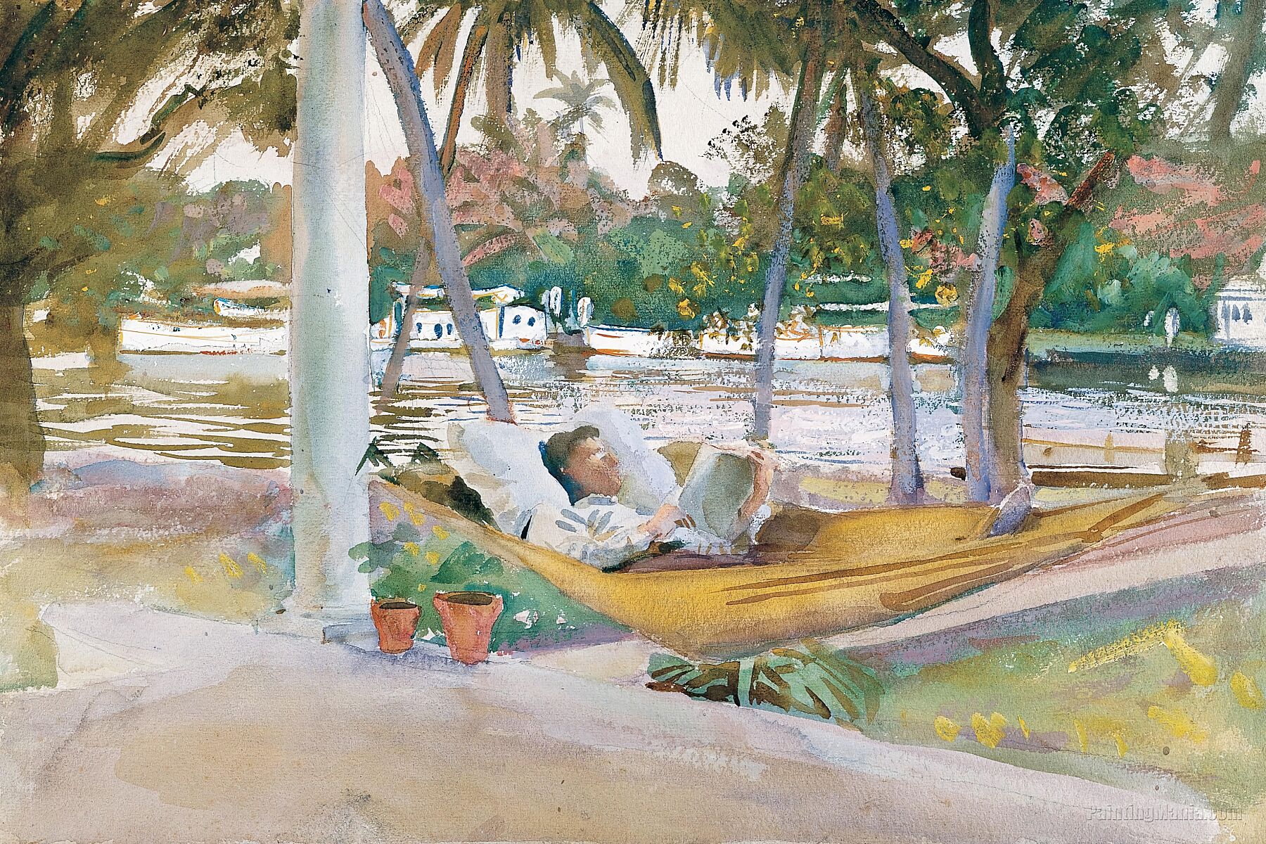 Figure in Hammock, Florida by John Singer Sargent - 1917