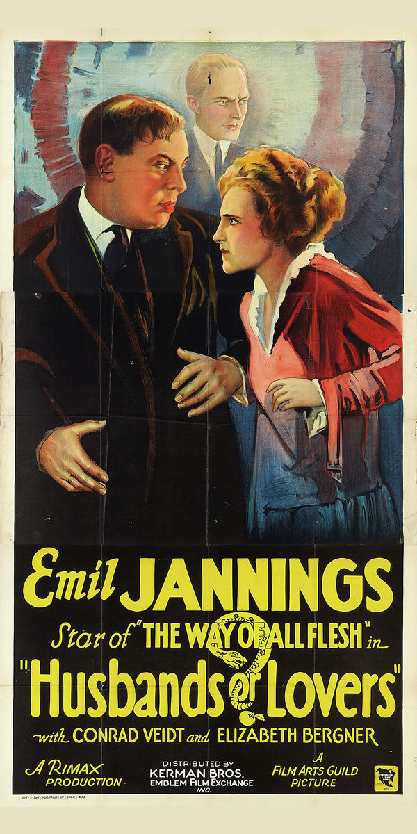 Poster for the movie 'Husbands or Lovers' - 1924