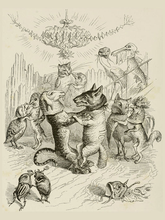 Animaux dansants , Illustration de 'Un Autre Monde' par JJ Grandville - 1844 