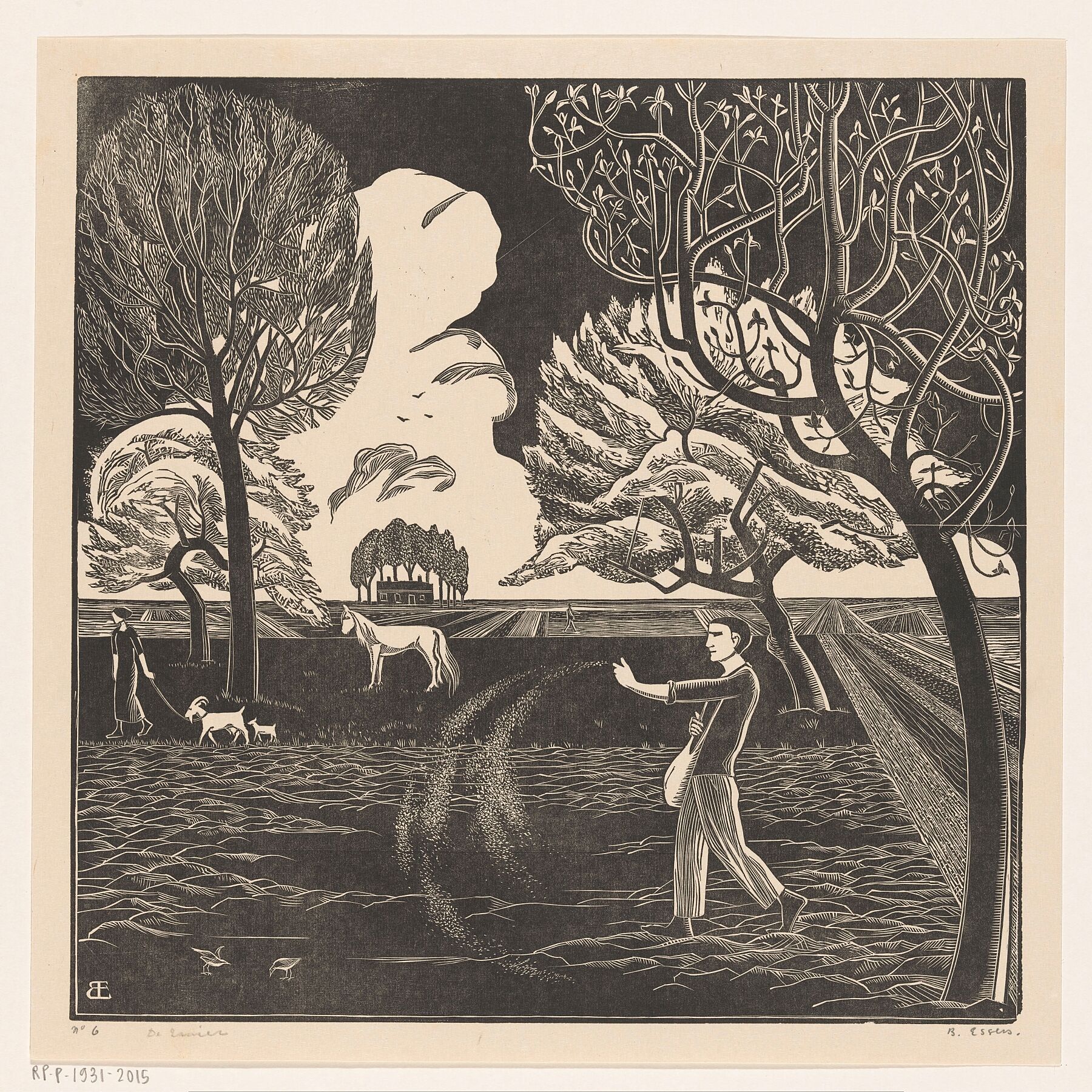 Man Sowing by Bernard Essers - c. 1928