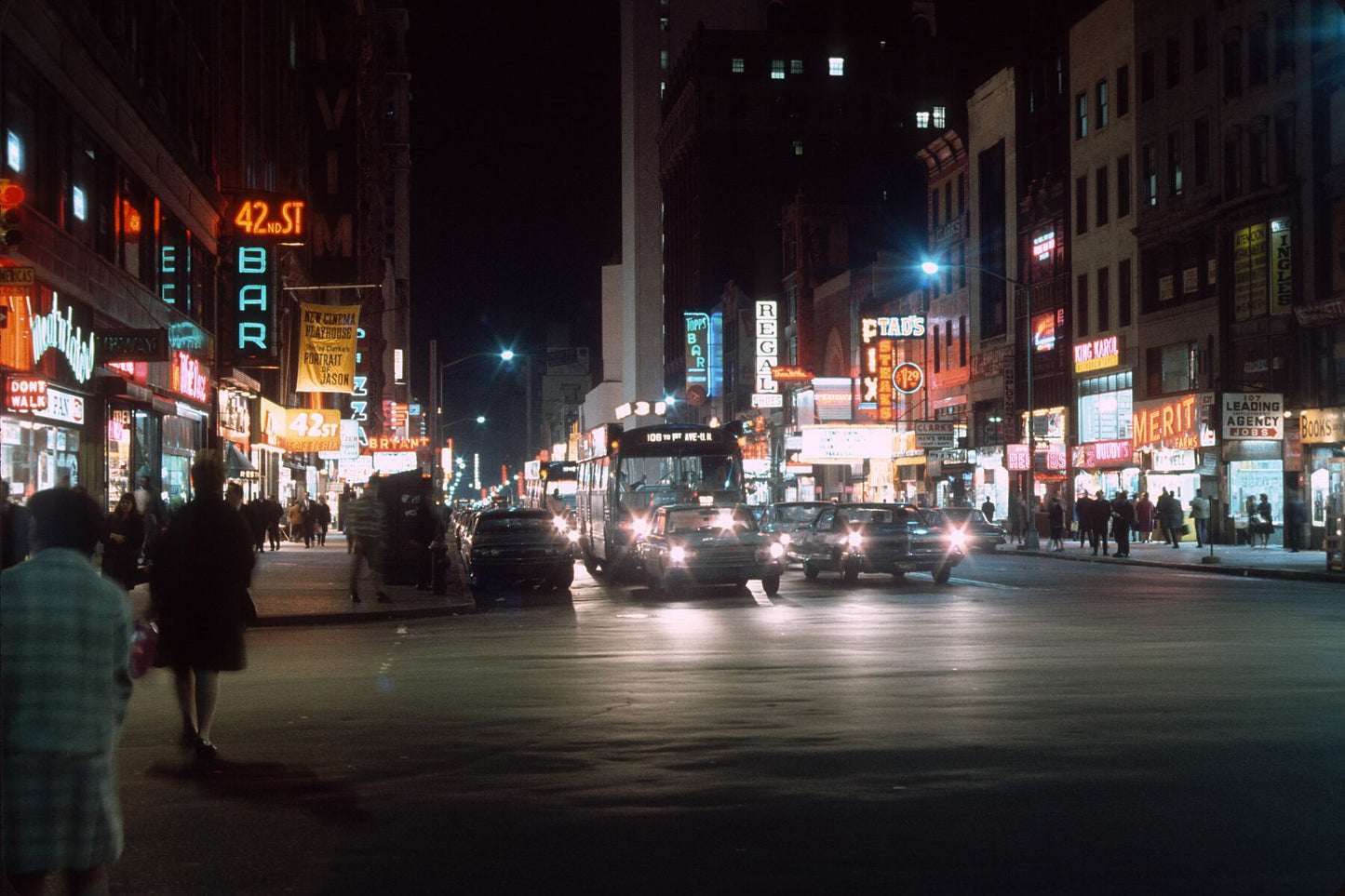 New York City Streets at Night by Gerry Cranham - November 1967 