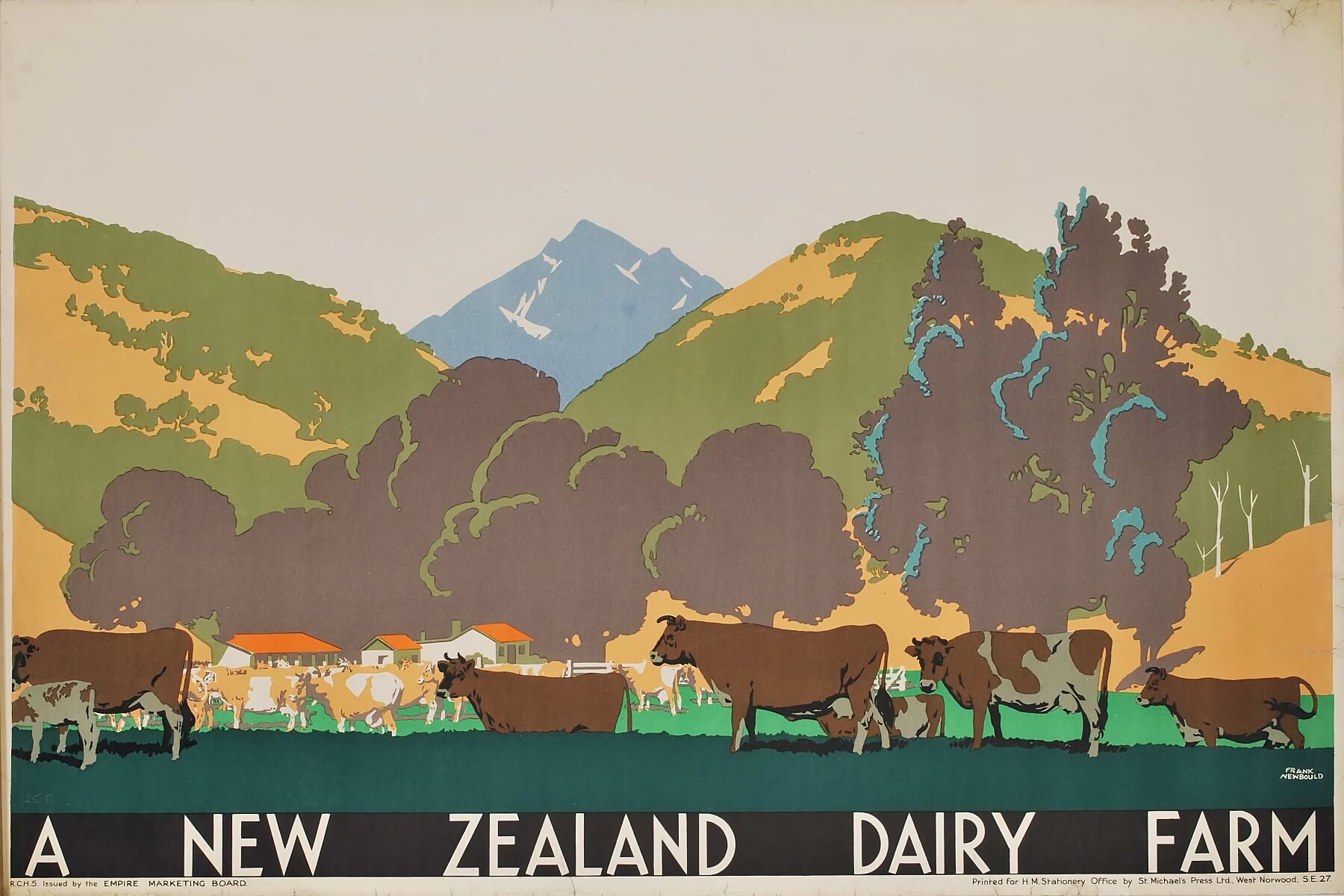 A New Zealand Dairy Farm by Frank Newbould - c.1927
