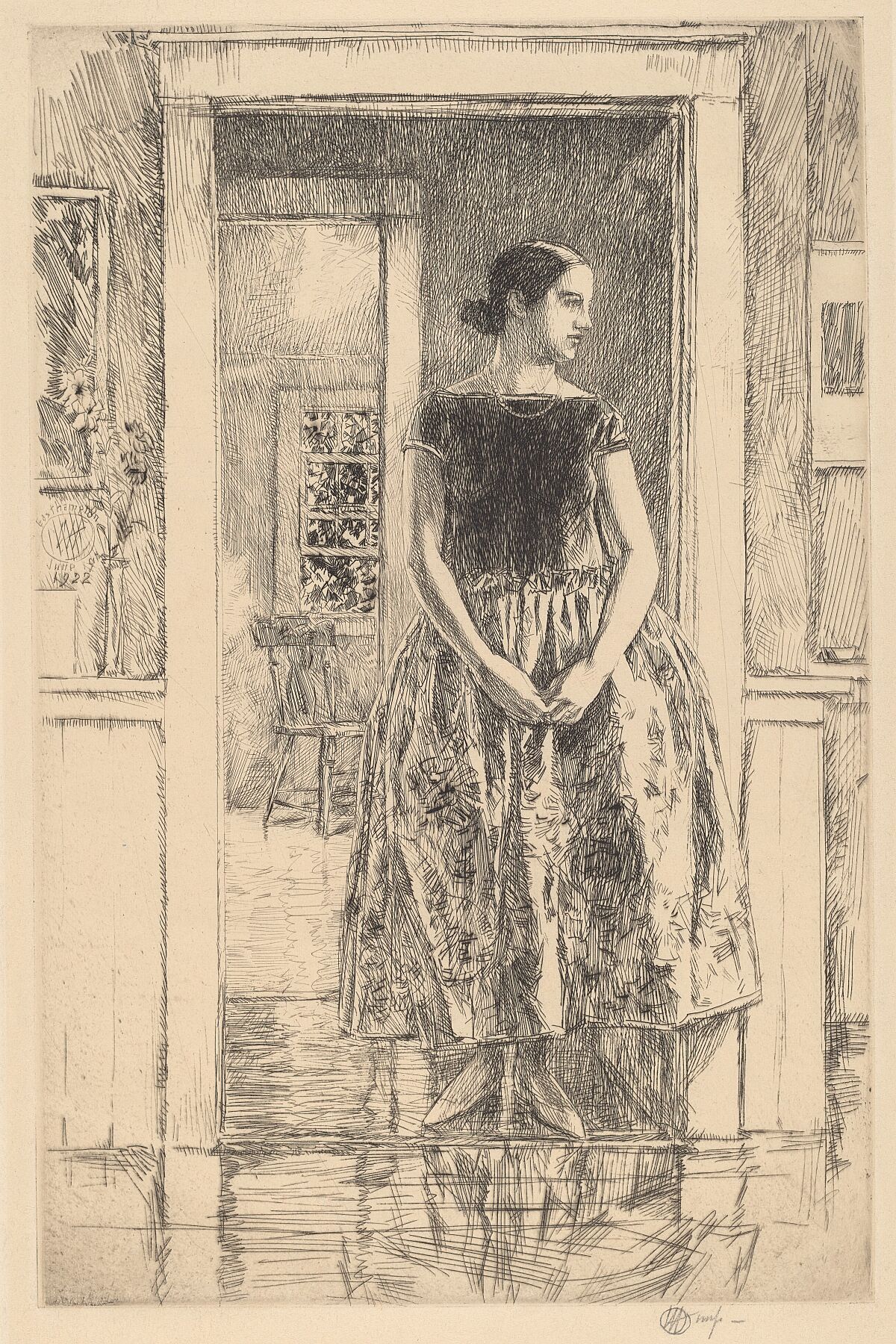 Girl in a Modern Gown by Childe Hassam - 1922