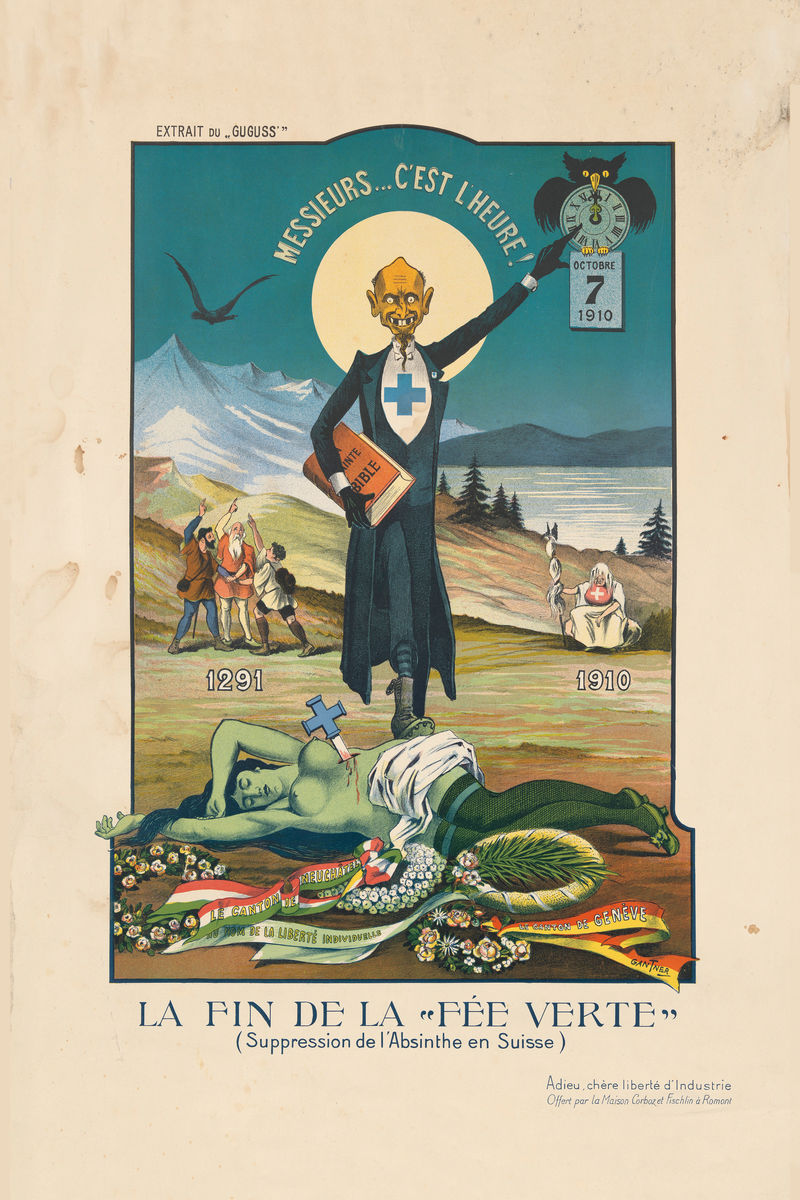 L'interdiction de l'absinthe en Suisse, 1910 
