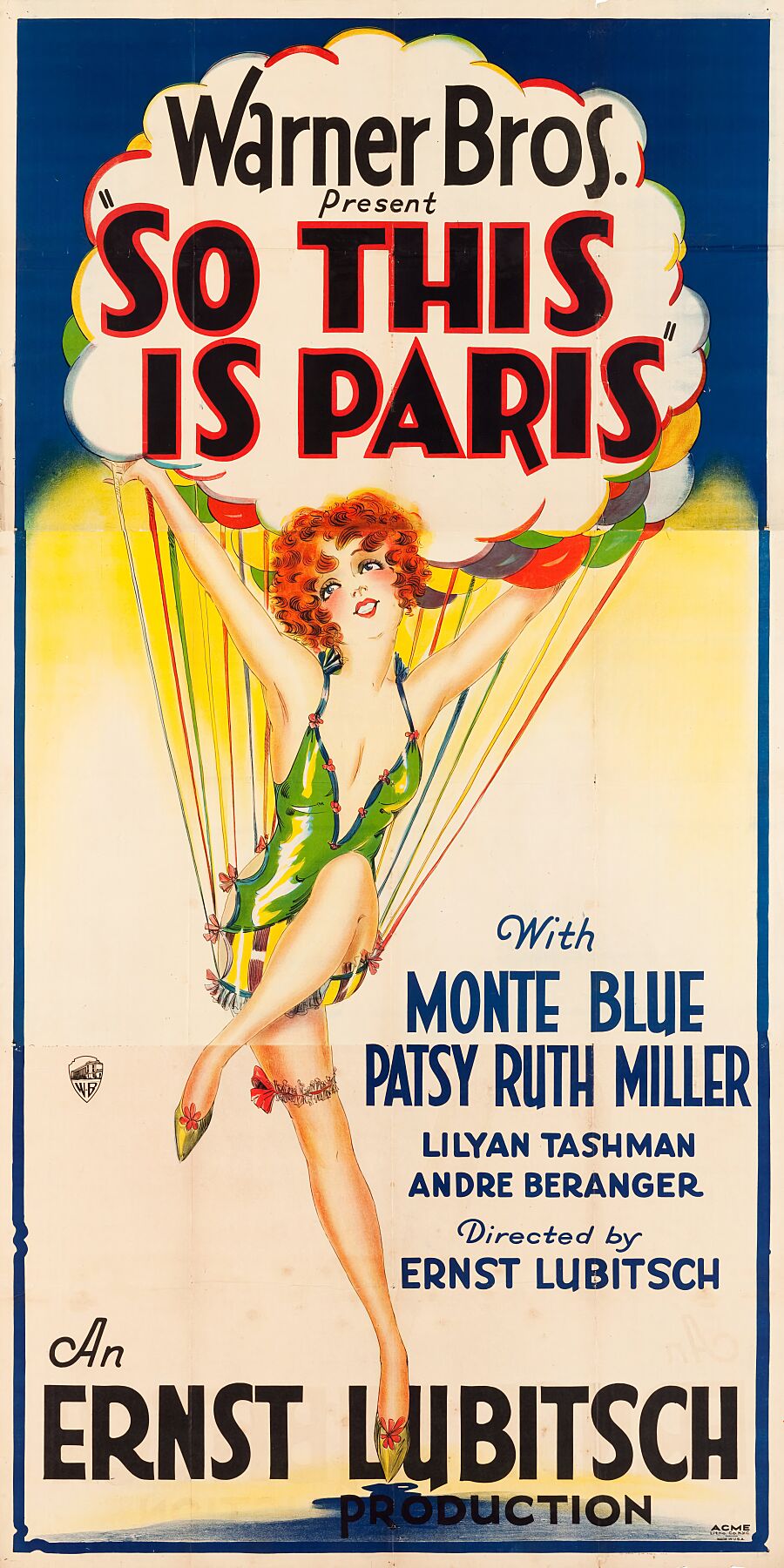 So This Is Paris is a 1926 American silent comedy film produced and distributed by Warner Bros. and directed by Ernst Lubitsch. It is based on the 1872 stage play Le Reveillon by Henri Meilhac and Ludovic Halévy.