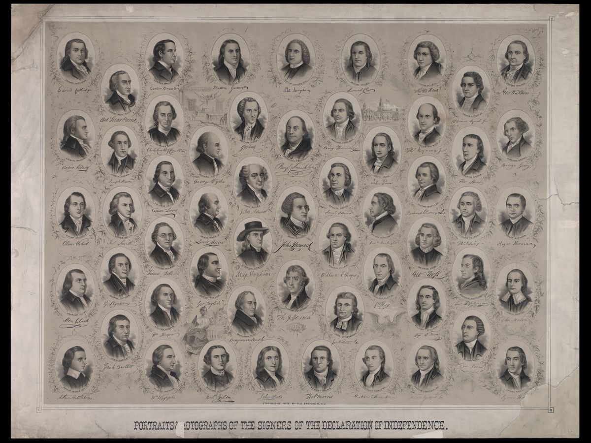 Signataires de la déclaration d'indépendance par Ole Erekson - 1876