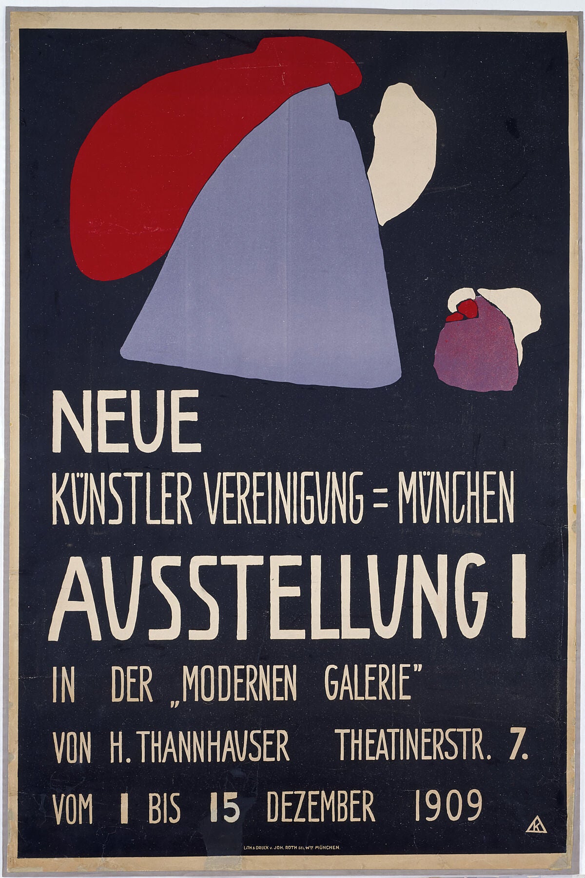 Plakat für die erste Ausstellung der Neuen Künstlervereinigung München by Wassily Kandinsky 1909