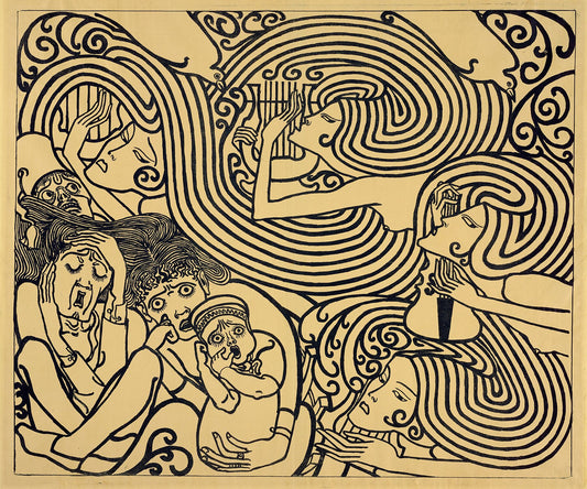 Image Design for a Poster, Wagenaar’s Cantata ‘The Shipwreck’Date- 1899  Artist- Jan Toorop 2