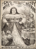 The great American Prize Lady Miss C. Heenan with her four prize presentation cups - now exhibiting for a short time only at 122, Fleet St, London. Date [1868_]