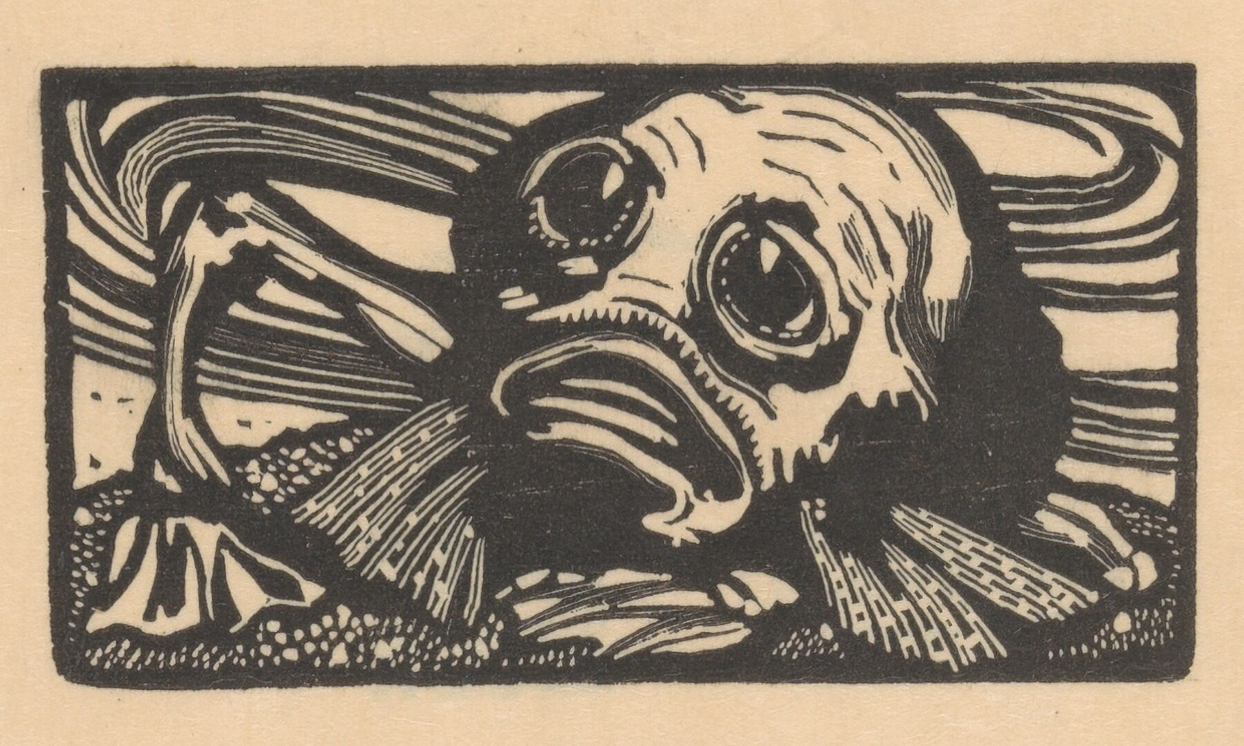 Vignette with bearded monster for the Mercure de France, Johannes Josephus Aarts, 1900