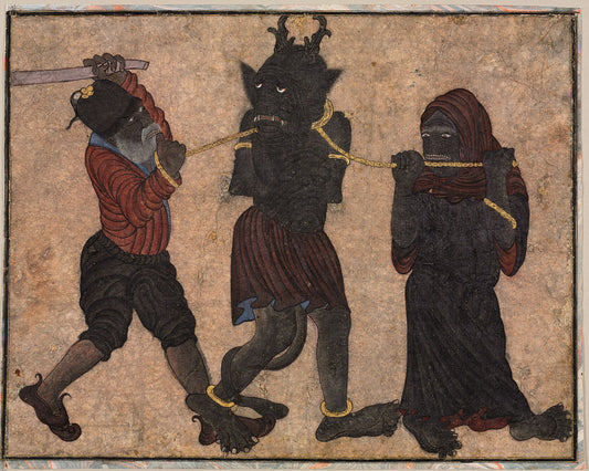 Demon in Chains in the Style of Muhammad Siya Qalam (Iranian) - c. 1453