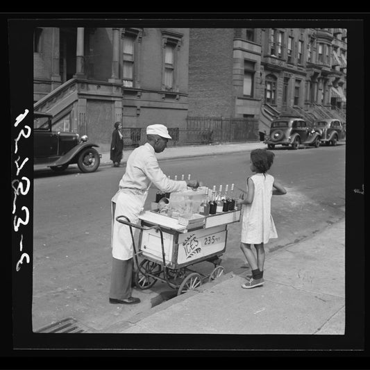 Street Vendor Selling Ices, New York by Jack Allison - Summer, 1938