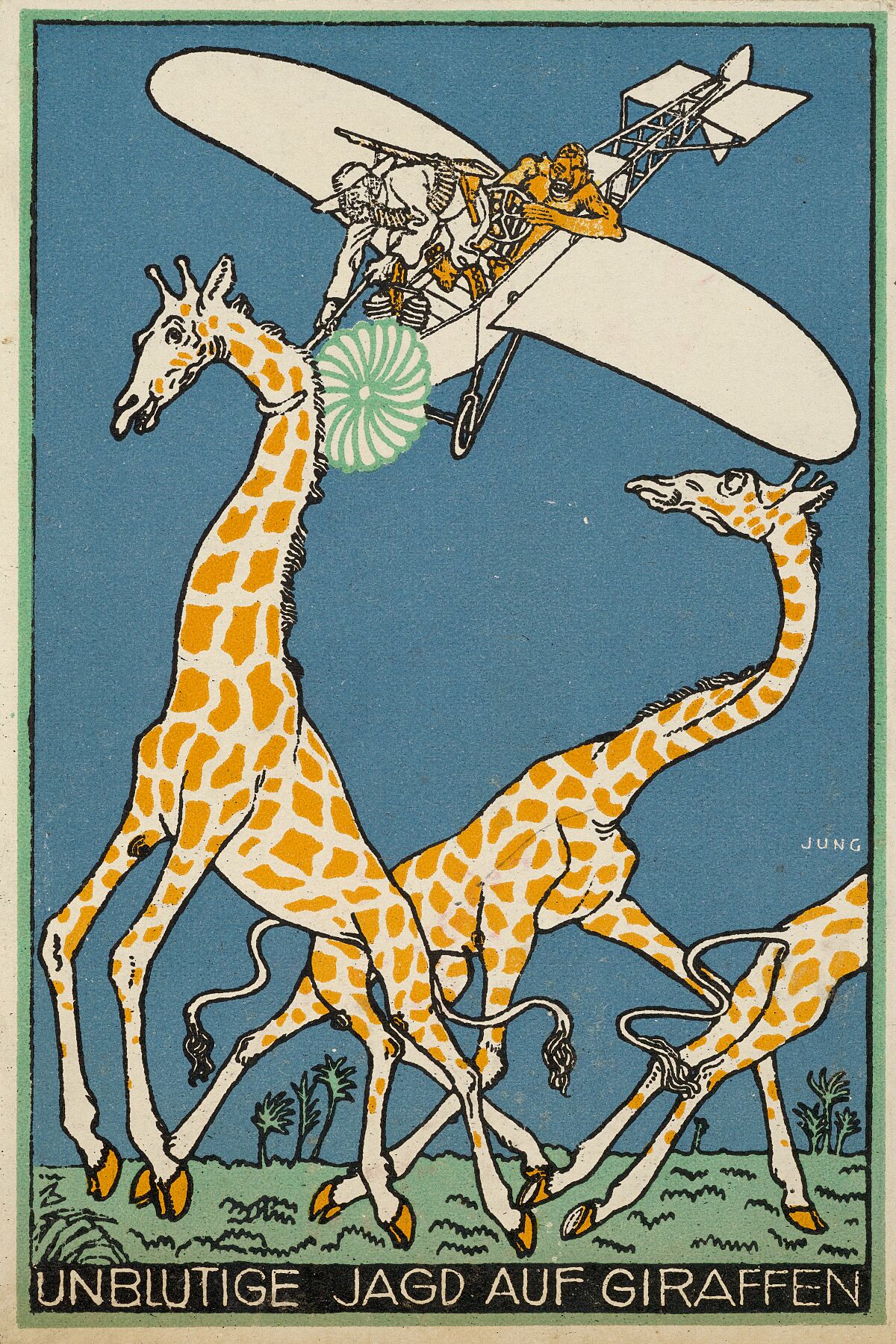 Bloodless Giraffe Hunt (Unblutige Jagd auf Giraffen) by Moriz Jung - 1911