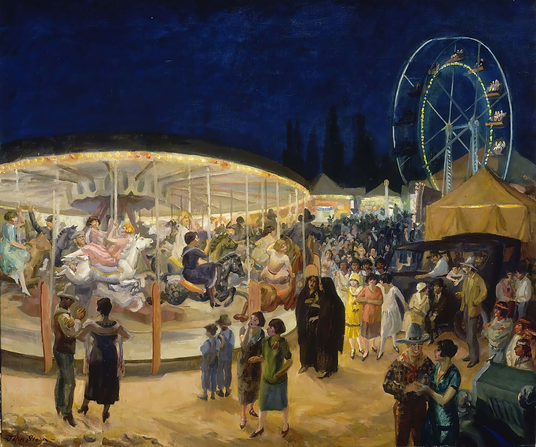 Travelling Carnival in Santa Fe by John Sloan - 1934