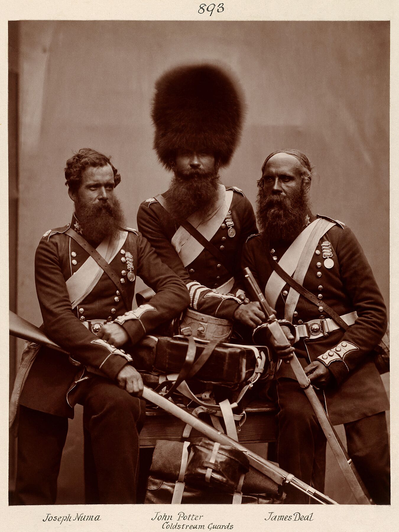 Hughes &amp; Mullins after Cundall &amp; Howlett - Heroes of the Crimean War - Joseph Numa, John Potter, and James Deal of the Coldstream Guards - 1856
