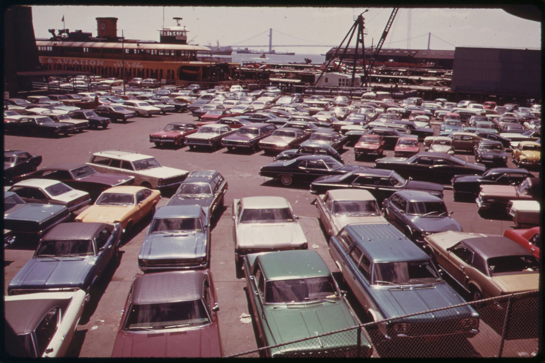 Parking Lot at Ferry Dock on Staten Island by Arthur Tress - 1973