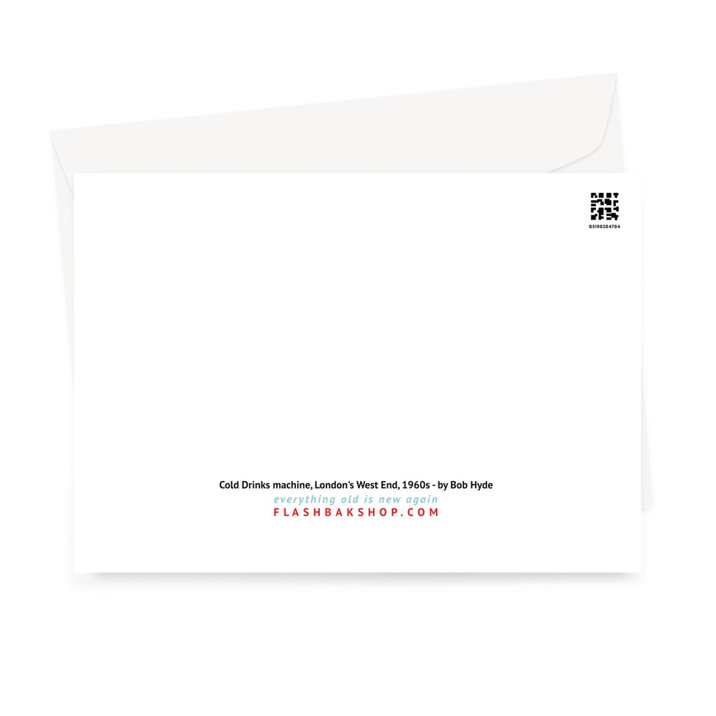 Cold Drinks Machine London by Bob Hyde, 1960s - Greeting Card