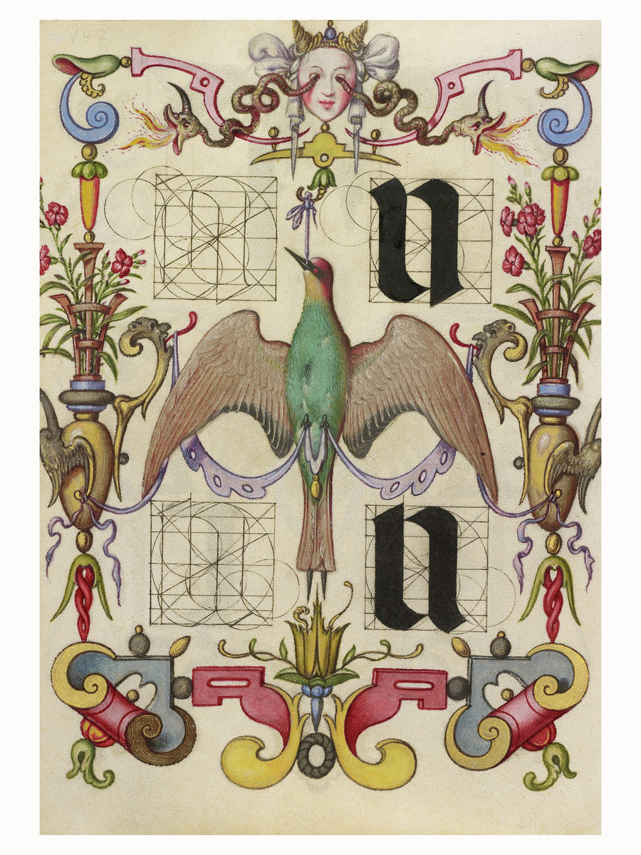 Guide for Constructing the Letters u and v by Joris Hoefnagel - 1591