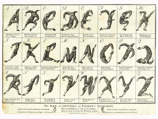El alfabeto de Pierrot, también conocido como el hombre de letras - 1794 