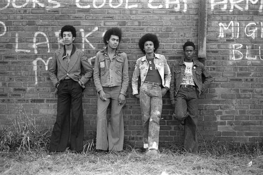 Four Lads Against The Wall -Four Lads Against The Wall in Manchester, England - The Cool Cats - by Iain SP Reid - c. 1976
