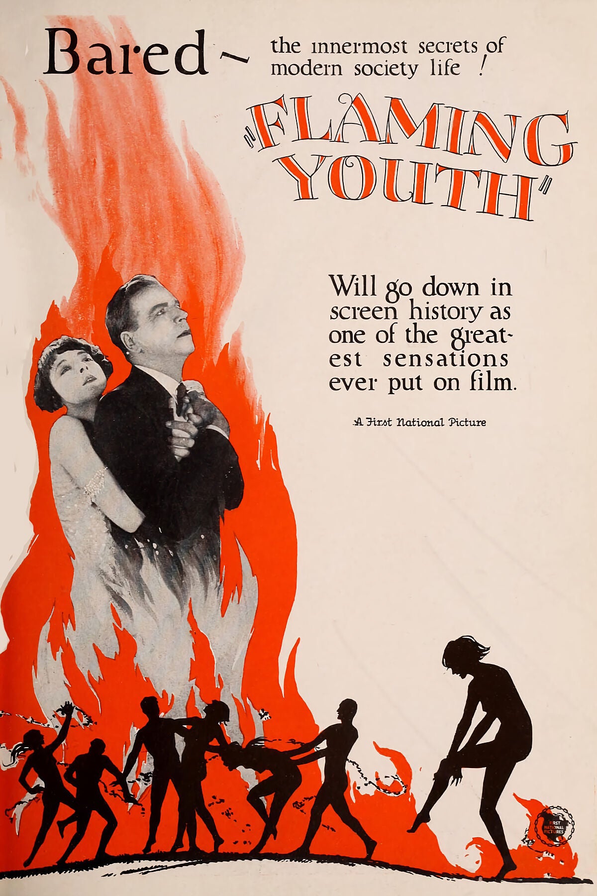Print of a poster for Flaming Youth - 1923