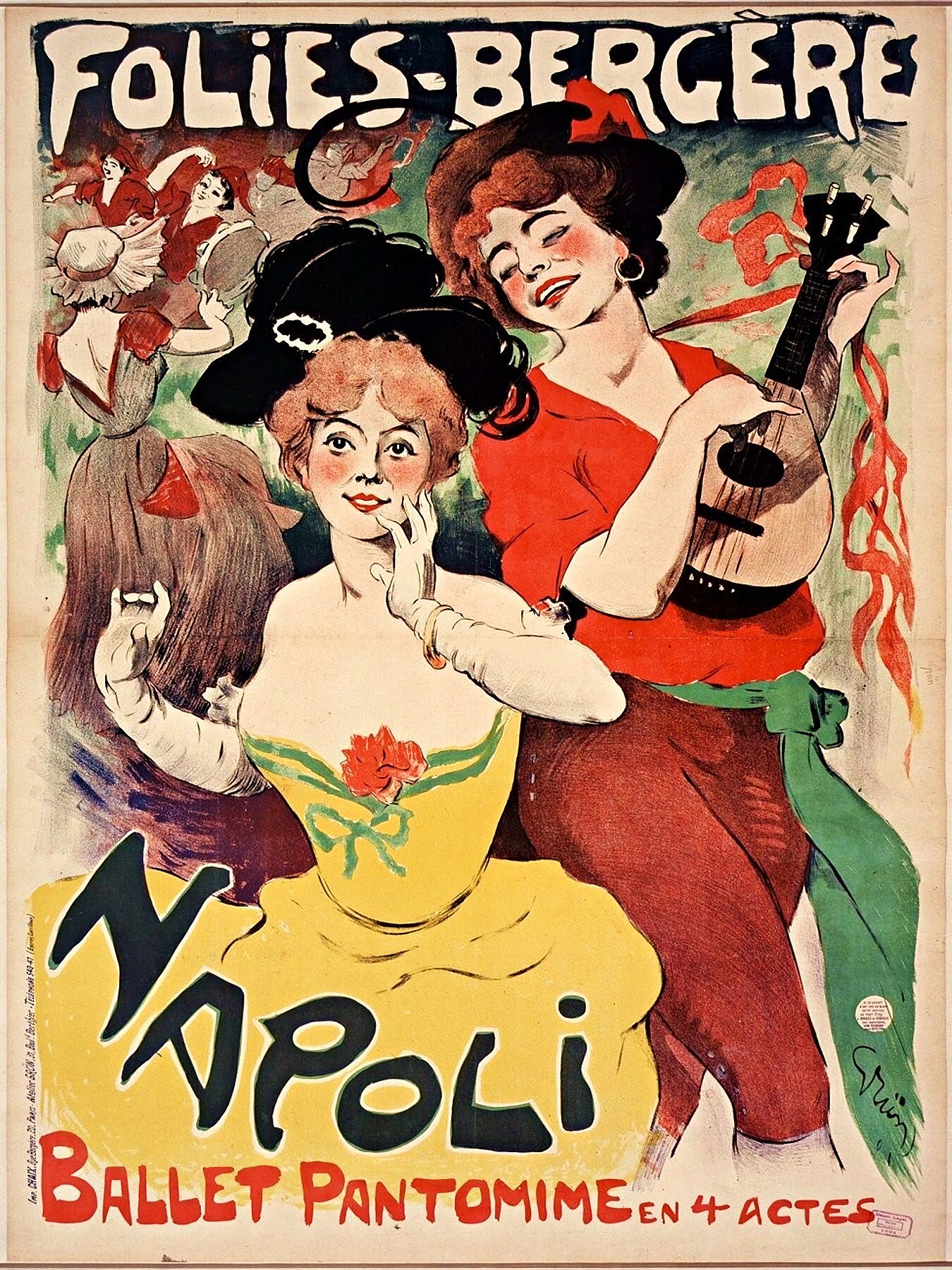 Poster (1901), by Jules-Alexandre Grün (1868-1934), for 'Napoli' (1901), by Franco Alfano (1875-1954).