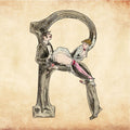 Letter V Print from Joseph Apoux's Erotic Alphabet - 1880