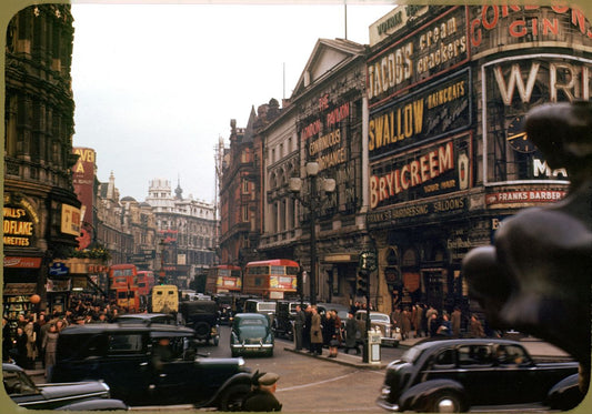Looking up Shaftesbury Avenue, London by Chalmers Butterfield c.1949