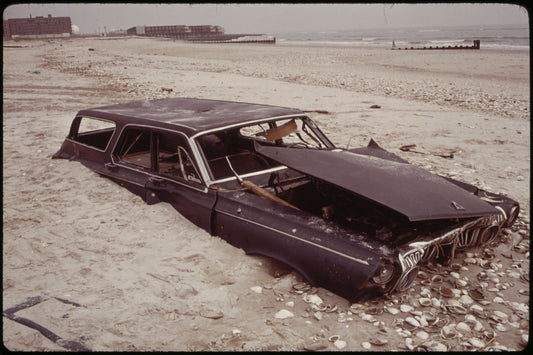 Sand Covers Abandoned Car on Beach at Breezy Point South of Jamaica Bay by Arthur Tress -1973