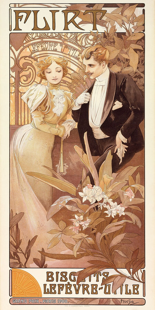 Flirt by Alphonse Mucha - circa 1895-1900