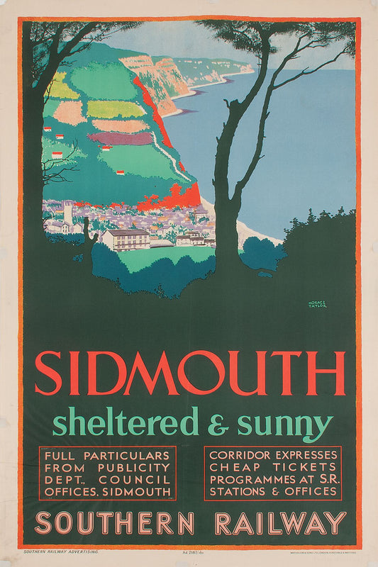 Cartel de Sidmouth Southern Railway de Horace Taylor - 1932 