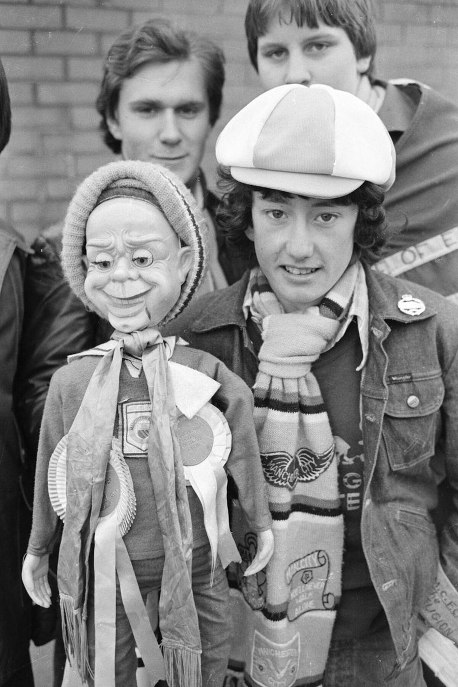 Manchester City Fan with a Ventriloquist Dummy by Iain SP Reid - c. 1976
